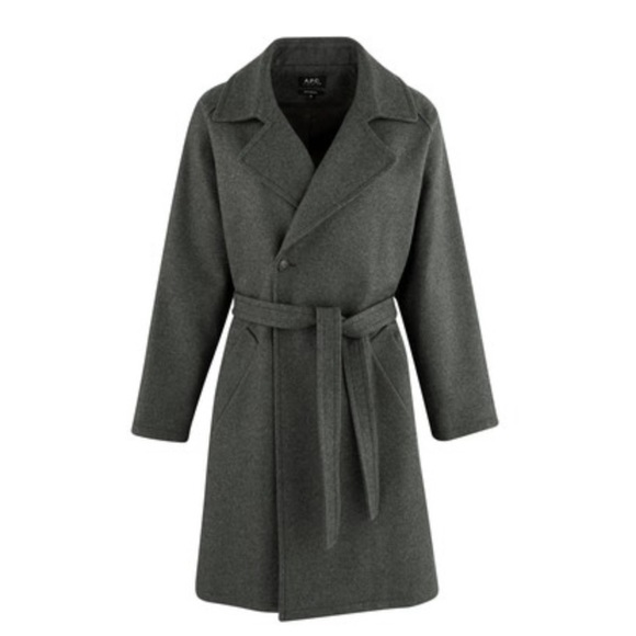 NWT A.P.C Bakerstreet Wool Belted Jacket Coat Dark Gray Size S - Picture 7 of 16